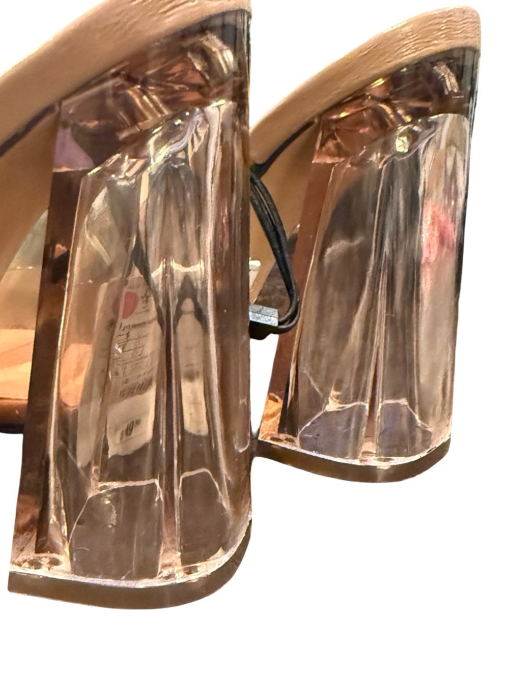 ZARA Nude Patent & Clear PVC Block Heel Mules - Picture 16 of 16